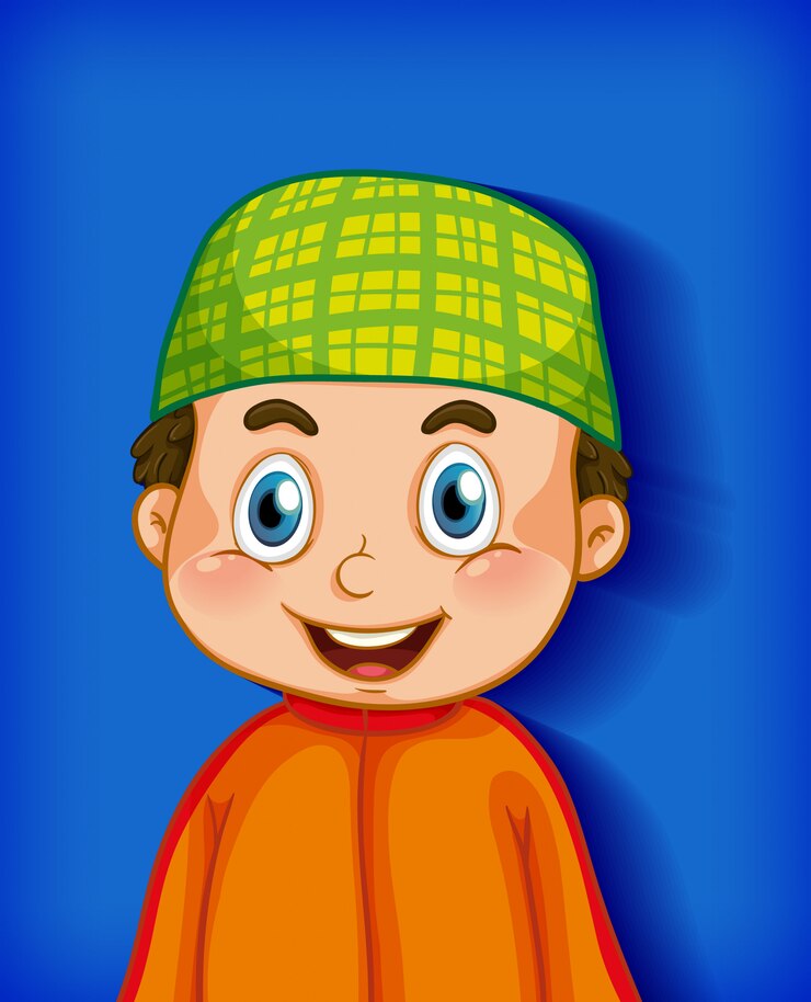 Vetor grátis personagem de desenho animado masculino na cor de fundo gradiente