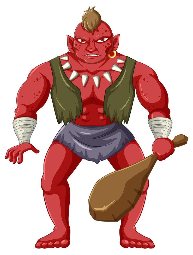 Vetor grátis personagem de desenho animado orc isolado