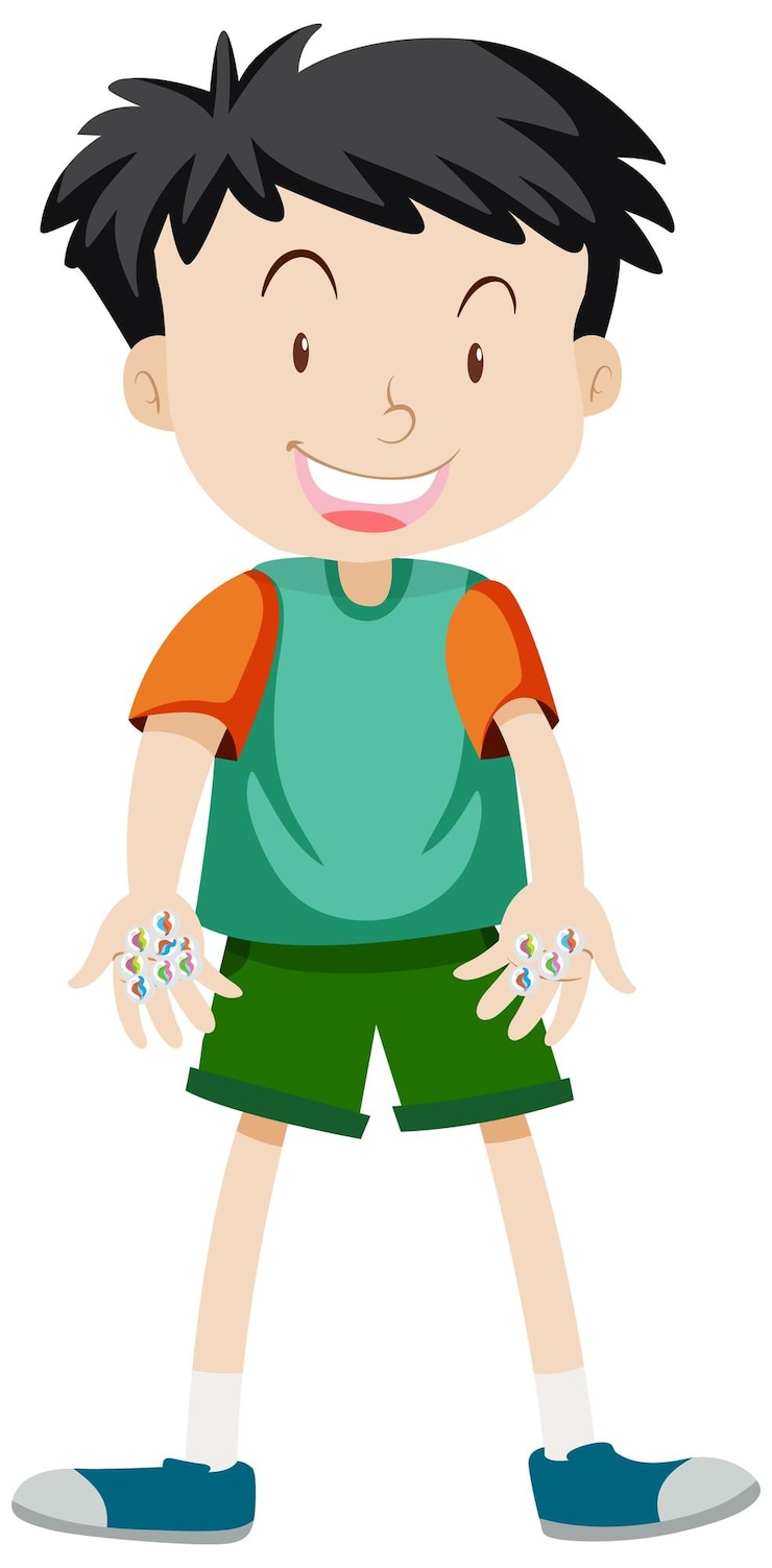 Vetor grátis personagem de desenho animado simples de menino ativo
