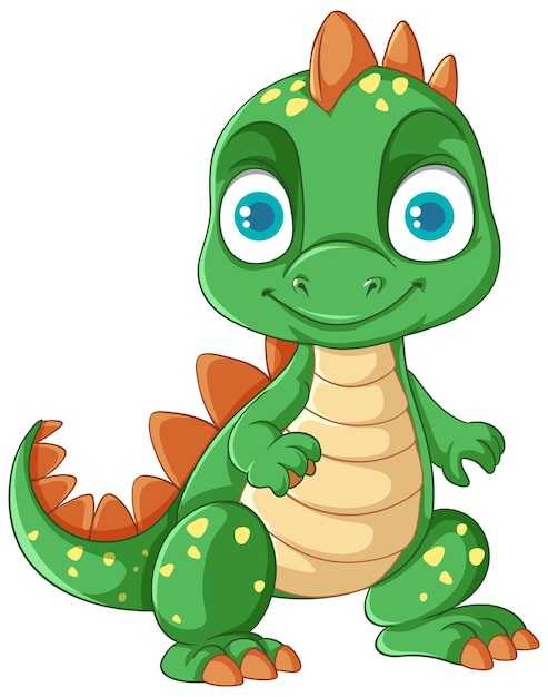 Personagem de dinossauro de desenho animado feliz sorrindo