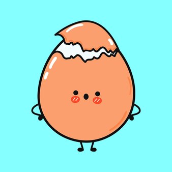 Personagem de ovo fofo e triste