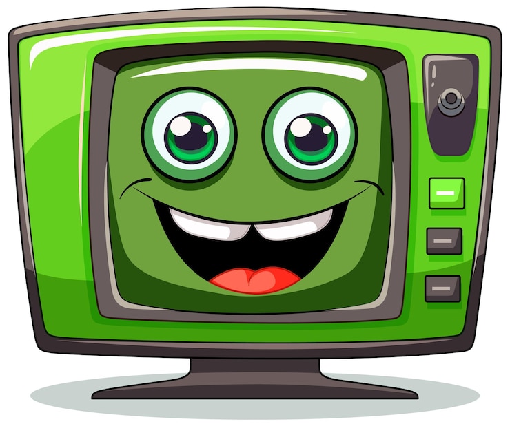 Vetor grátis personagem de televisão de desenho animado feliz