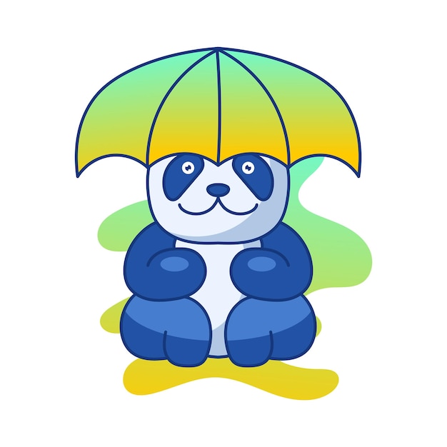 Personagem do logotipo do mascote da ilustração fofa do panda