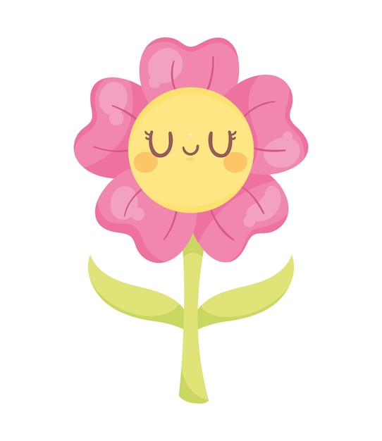 Personagem kawaii de jardim de flores