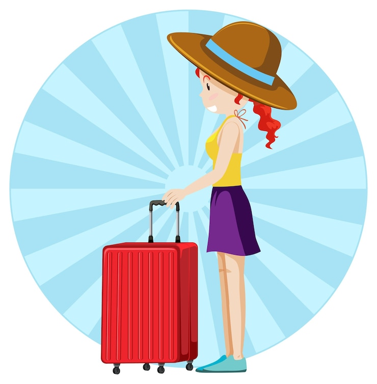 Vetor grátis personagem simples de garota turista