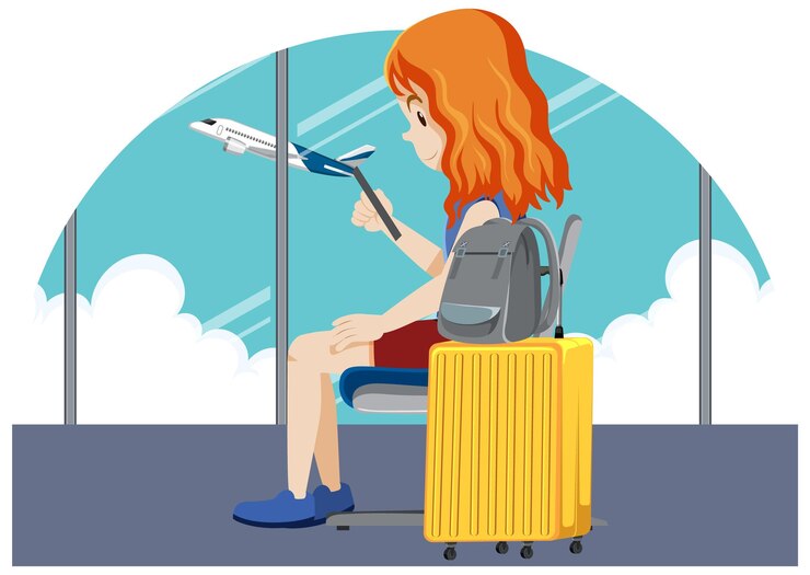Vetor grátis personagem simples de mulher turista