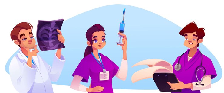 Vetor grátis personagens da equipe médica