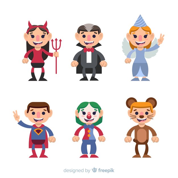 Personagens de carnaval vestindo trajes