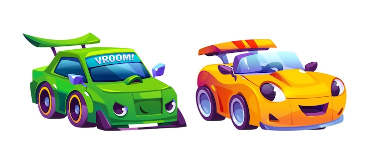 Vetor grátis personagens de desenhos animados de corrida para crianças