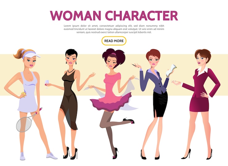 Vetor grátis personagens de mulheres planas com mulheres esportistas.