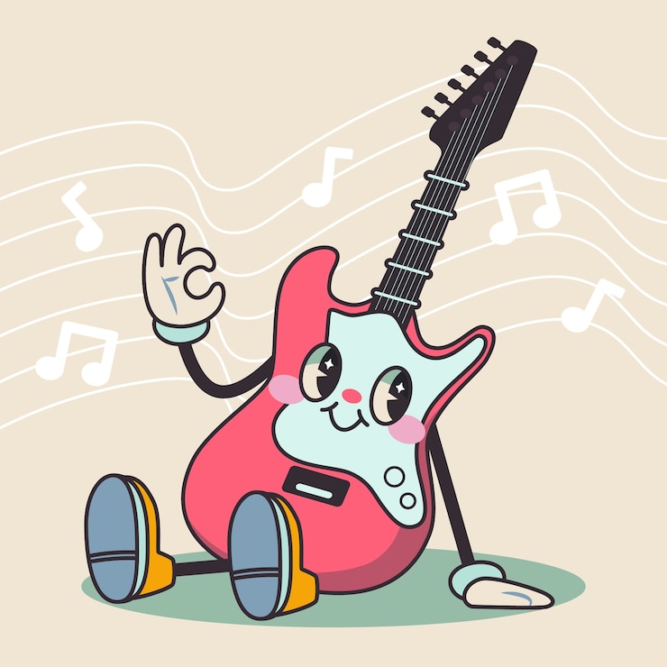 Vetor grátis personagens de música retro desenhados à mão ilustração de desenhos animados
