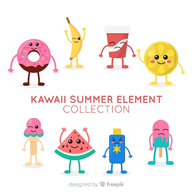 Personagens de verão kawaii