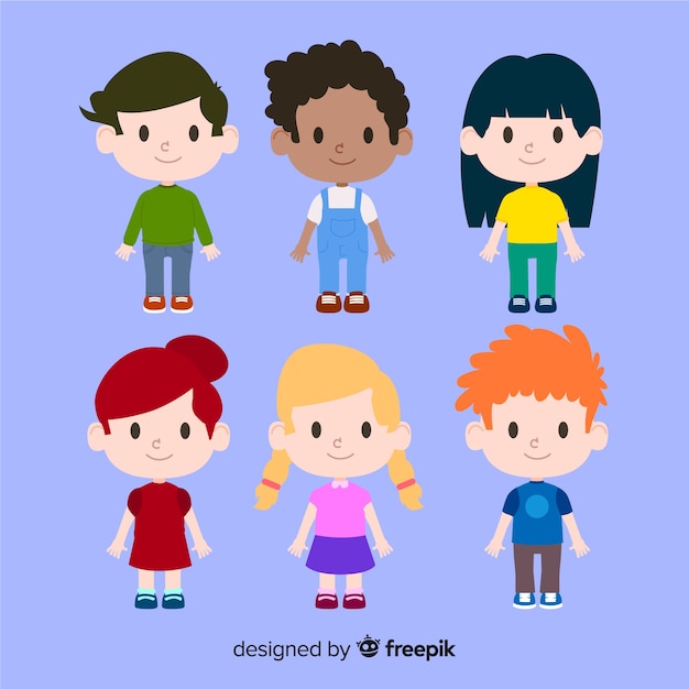 Vetor grátis personagens do dia das crianças