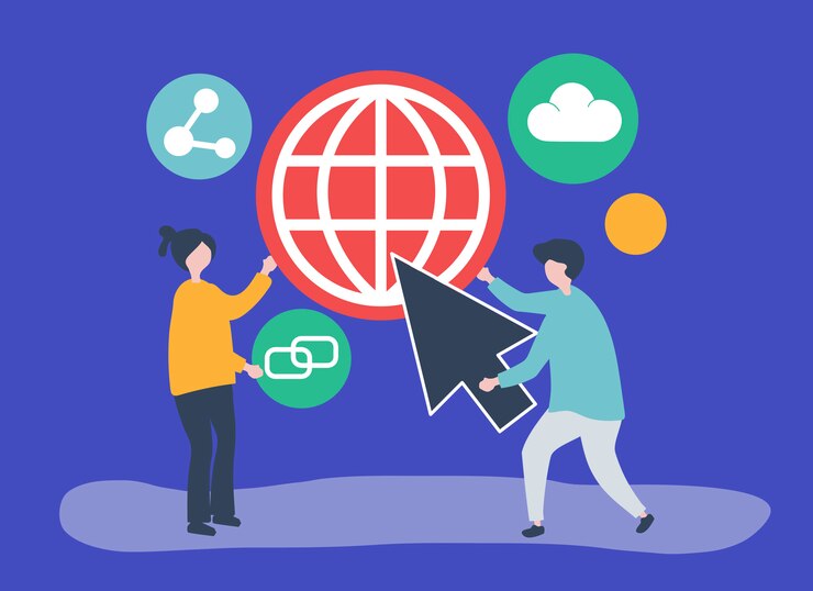 Vetor grátis personagens e ilustração do conceito de comunicação global