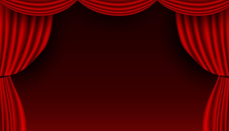 Vetor grátis personalizar o banner da cortina do palco para a experiência teatral