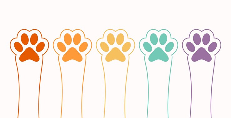 Vetor grátis pés de pata coloridos imprimem trilha de fundo para vetor de safári de vida selvagem