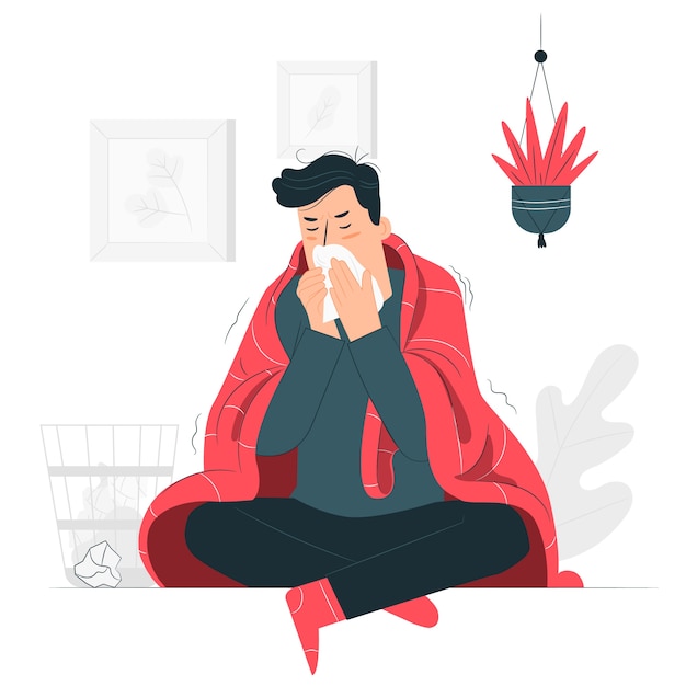 Pessoa com uma ilustração de conceito frio
