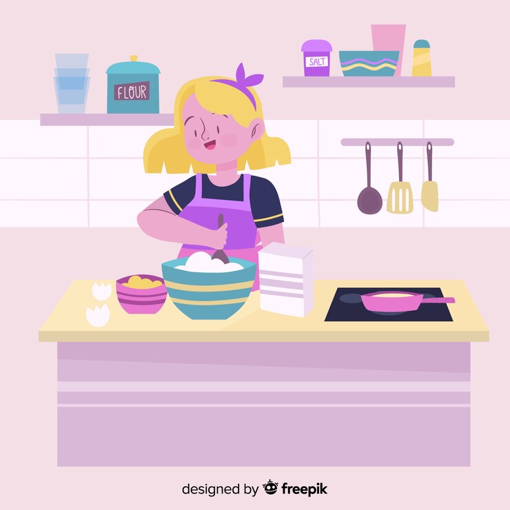 Vetor grátis pessoa desenhada mão cozinhar fundo