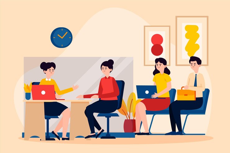Vetor grátis pessoas à espera da entrevista de emprego