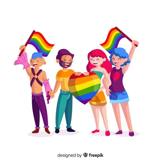 Pessoas celebrando o dia do orgulho