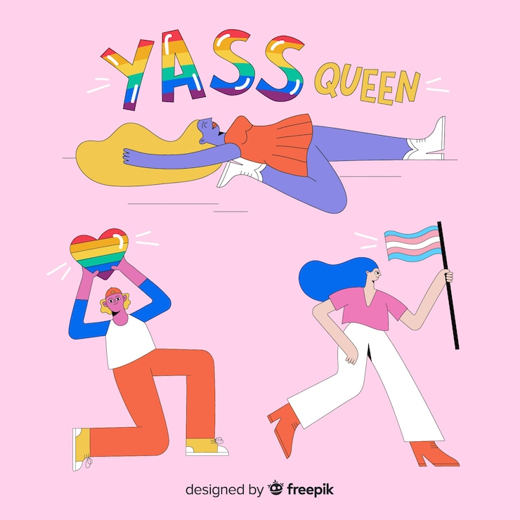 Vetor grátis pessoas celebrando o dia do orgulho