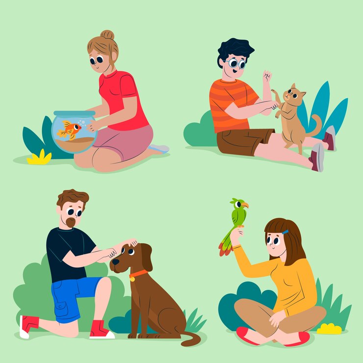 Vetor grátis pessoas com design de animais diferentes