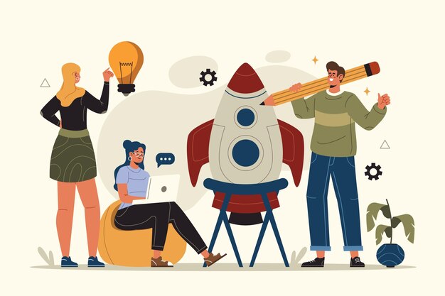 Pessoas começando um projeto de negócios