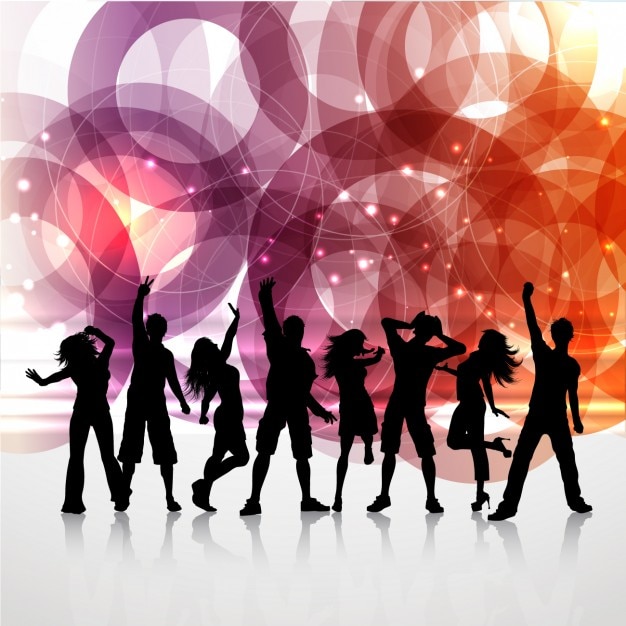 Pessoas dança Silouettes Background