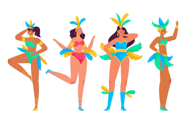 Pessoas dançando carnaval brasileiro brincando