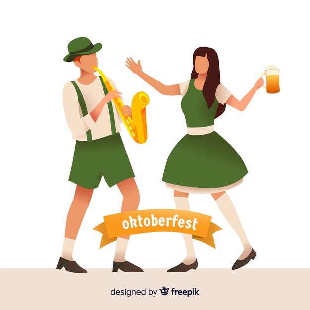 Pessoas de desenhos animados, celebrando a oktoberfest