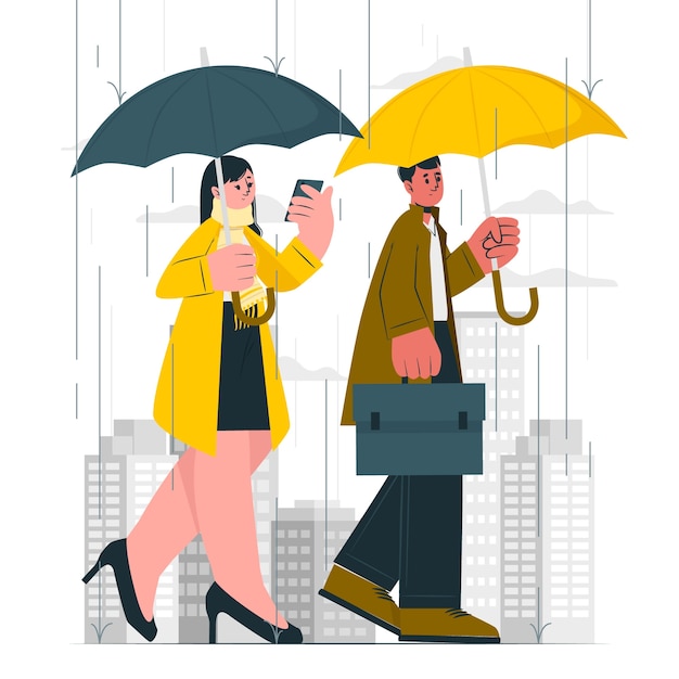 Vetor grátis pessoas de negócios com ilustração do conceito de guarda-chuvas