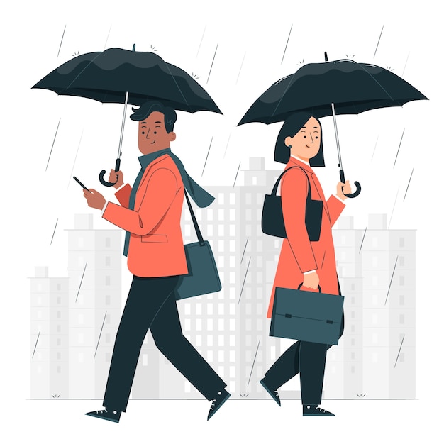 Vetor grátis pessoas de negócios com ilustração do conceito de guarda-chuvas