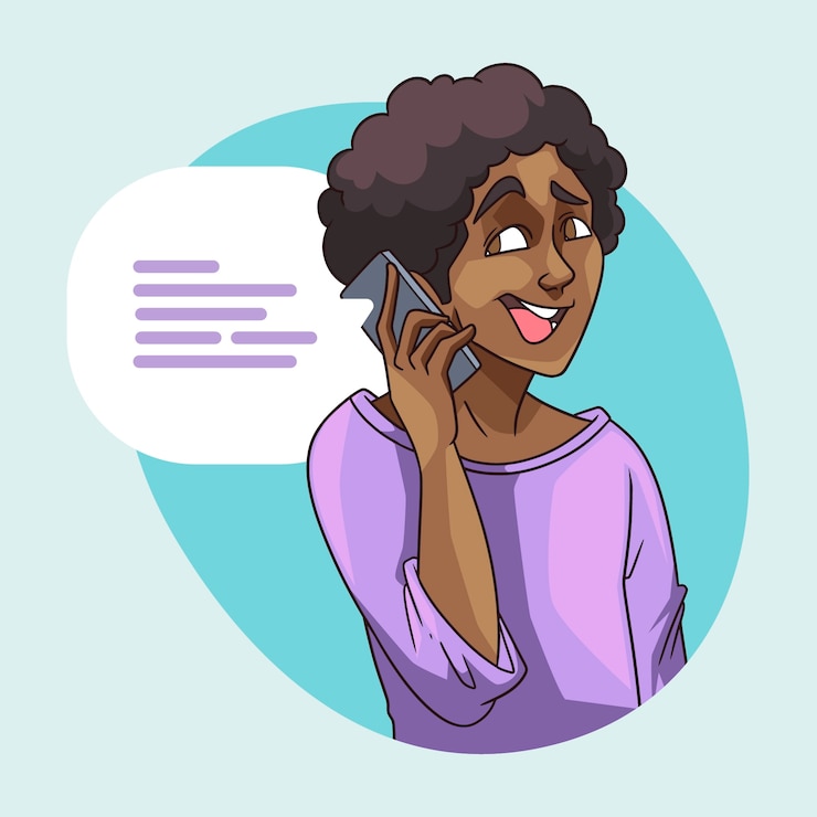 Vetor grátis pessoas desenhadas à mão falando na ilustração do telefone