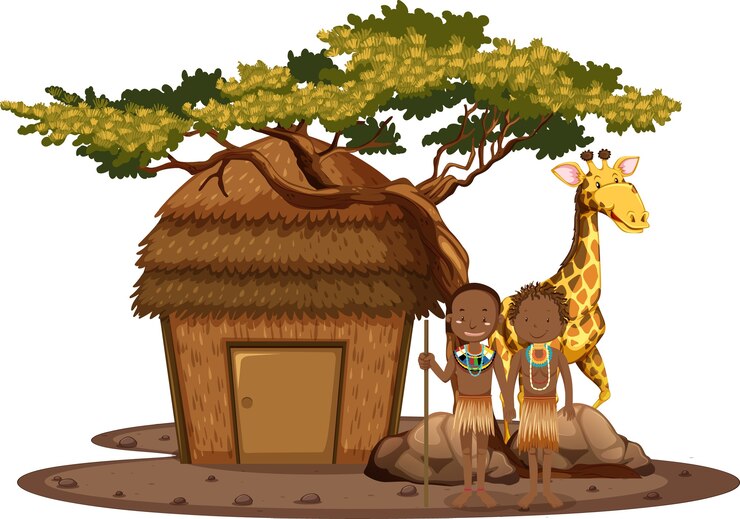 Vetor grátis pessoas étnicas de tribos africanas isoladas