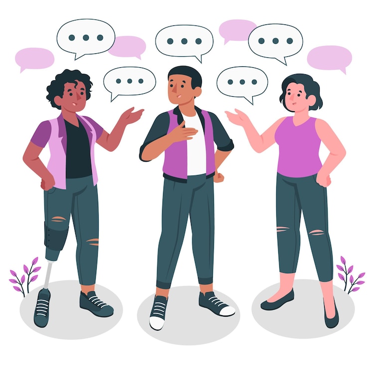 Vetor grátis pessoas falando ilustração do conceito