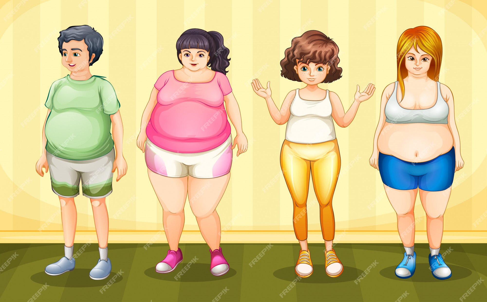 Pessoas gordas | Vetor Grátis