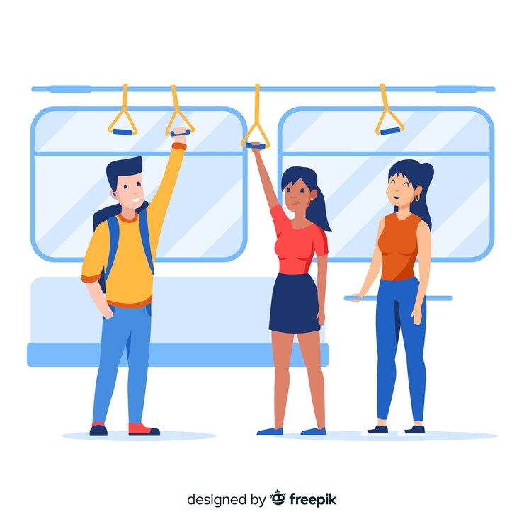 Vetor grátis pessoas, ir, metrô