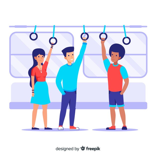 Pessoas, ir, metrô