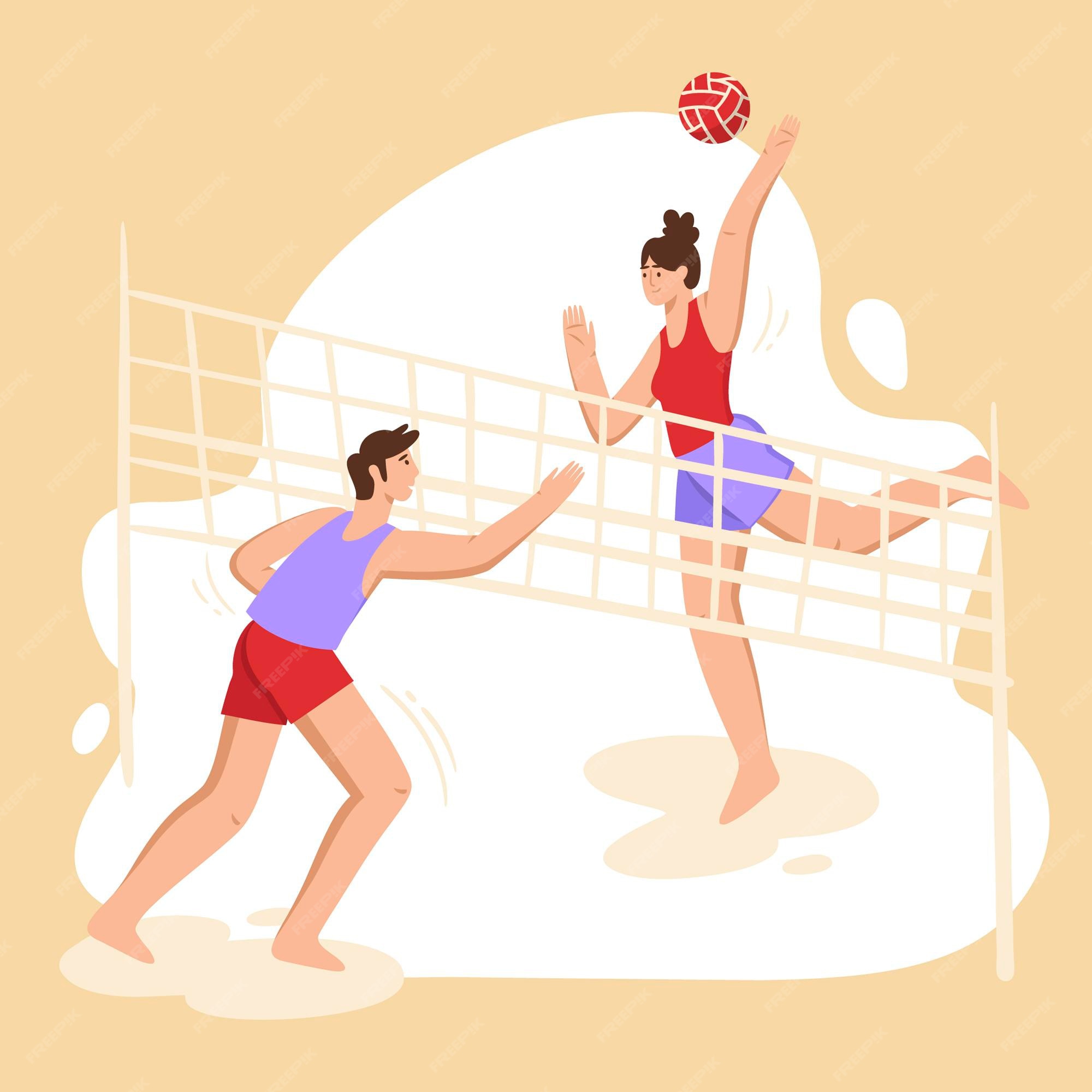 Vetores e ilustrações de Pessoas jogando volei para download gratuito