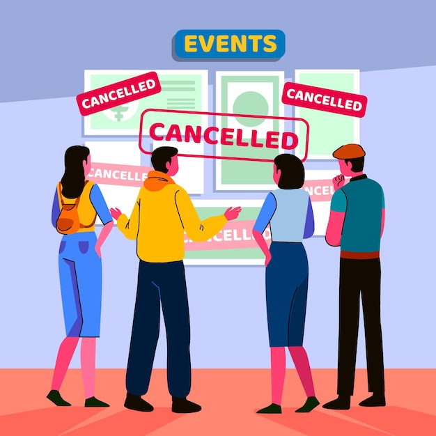 Pessoas que leem sobre eventos cancelados