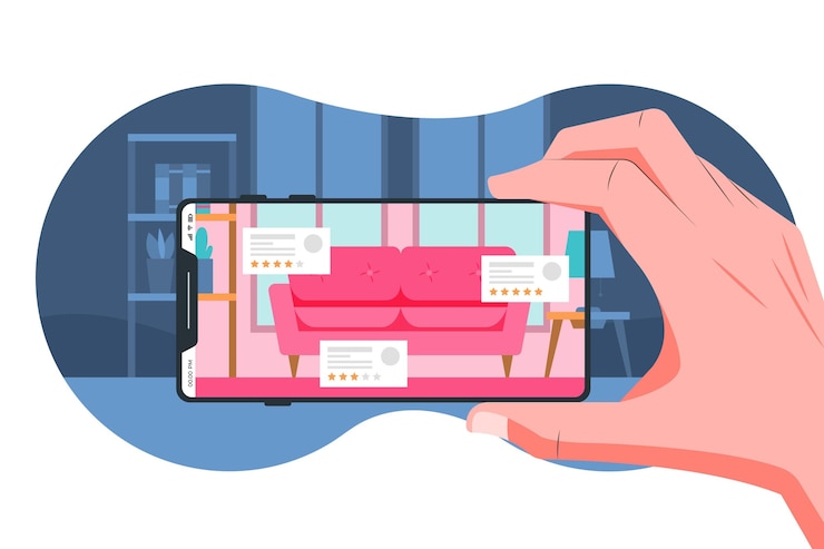 Vetor grátis pessoas que usam realidade aumentada em smartphones