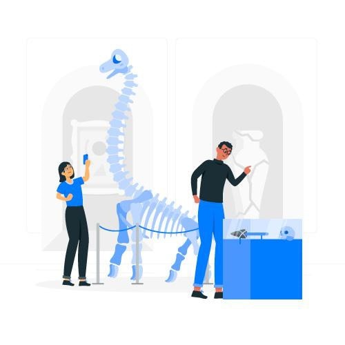 Vetor grátis pessoas que visitam a ilustração do conceito de museu de história