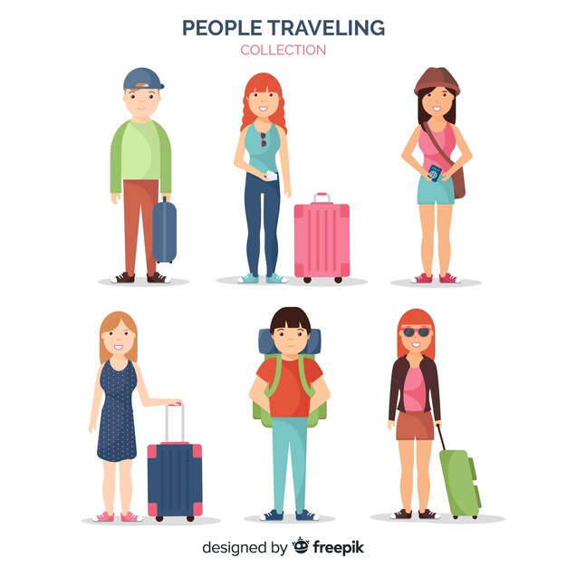 Pessoas viajando coleção