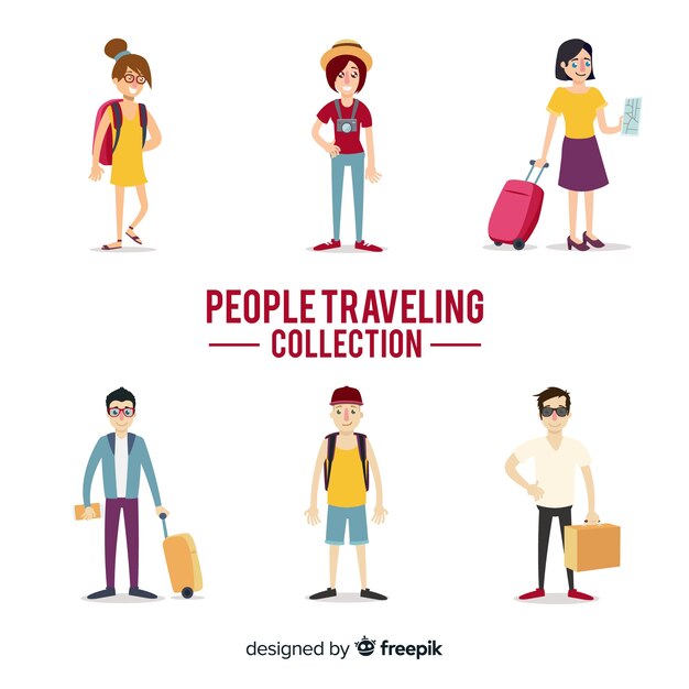 Pessoas viajando coleção