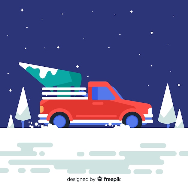 Pick-up com árvore de natal