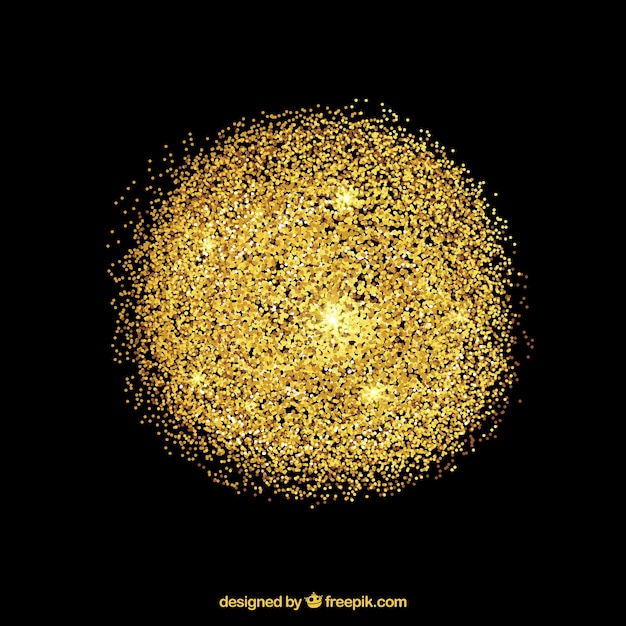 Pilha de glitter em estilo dourado