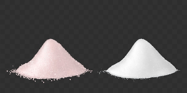 Vetor grátis pilhas de sal marinho natural rosa e branco