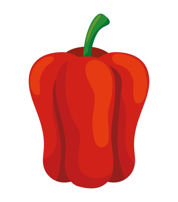 Vetor grátis pimenta vermelha vegetal ícone orgânico isolado
