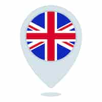 Vetor grátis pin de localização da bandeira britânica