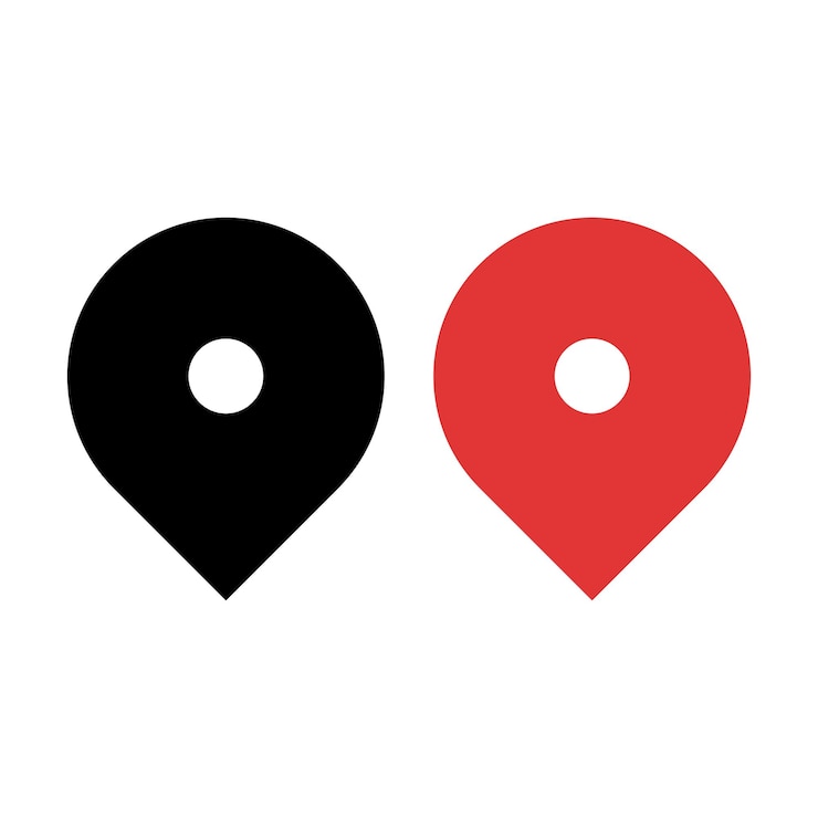 Vetor grátis pin de localização preto e vermelho